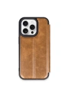 Mey İthalat®  iPhone 14 Pro Max Kılıf Flip Cover - Taba