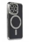 Mey İthalat®  iPhone 14 Pro Max Kılıf Joke Simli Magneticsafe Kılıf - Gri