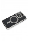 Mey İthalat®  iPhone 14 Pro Max Kılıf Joke Simli Magneticsafe Kılıf - Gri