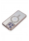 Mey İthalat®  iPhone 14 Pro Max Kılıf Joke Simli Magneticsafe Kılıf - Pembe