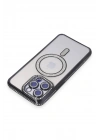 Mey İthalat®  iPhone 14 Pro Max Kılıf Joke Simli Magneticsafe Kılıf - Siyah