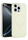 Mey İthalat®  iPhone 14 Pro Max Kılıf Jully Magsafe Kapak - Bej