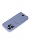Mey İthalat®  iPhone 14 Pro Max Kılıf Kelvin Kartvizitli Silikon - Lila