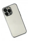 Mey İthalat®  iPhone 14 Pro Max Kılıf  Lensli Silikon - Siyah
