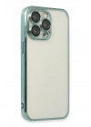 Mey İthalat®  iPhone 14 Pro Max Kılıf  Lensli Silikon - Yeşil