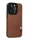 Mey İthalat®  iPhone 14 Pro Max Kılıf Loop Deri Silikon - Kahverengi