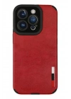 Mey İthalat®  iPhone 14 Pro Max Kılıf Loop Deri Silikon - Kırmızı