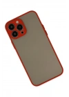 Mey İthalat®  iPhone 14 Pro Max Kılıf Montreal Silikon Kapak - Kırmızı