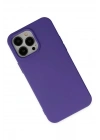 Mey İthalat®  iPhone 14 Pro Max Kılıf Nano içi Kadife Silikon - Mor