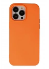 Mey İthalat®  iPhone 14 Pro Max Kılıf Nano içi Kadife Silikon - Turuncu