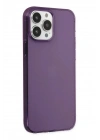 Mey İthalat®  iPhone 14 Pro Max Kılıf Pc Sert Şeffaf Kapak - Mor