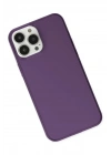 Mey İthalat®  iPhone 14 Pro Max Kılıf Pc Sert Şeffaf Kapak - Mor