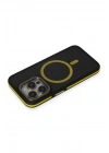 Mey İthalat®  iPhone 14 Pro Max Kılıf Rocky Magsafe Kapak - Siyah-Sarı