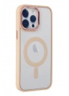 Mey İthalat®  iPhone 14 Pro Max Kılıf Room Magneticsafe Silikon - Pudra