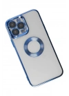 Mey İthalat®  iPhone 14 Pro Max Kılıf Slot Silikon - Mavi