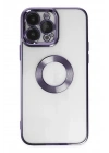 Mey İthalat®  iPhone 14 Pro Max Kılıf Slot Silikon - Mor