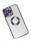 Mey İthalat®  iPhone 14 Pro Max Kılıf Slot Silikon - Mor