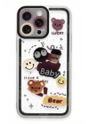 Mey İthalat®  iPhone 14 Pro Max Kılıf Sweet Desenli Silikon Kapak - Sarı