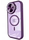 Mey İthalat®  iPhone 14 Pro Max Kılıf Teleskop Lens Magsafe Silikon Kapak - Derin Mor
