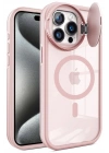 Mey İthalat®  iPhone 14 Pro Max Kılıf Teleskop Lens Magsafe Silikon Kapak - Pembe