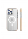 Mey İthalat®  iPhone 14 Pro Max Line Magsafe Kapak - Turuncu