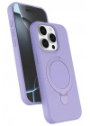 Mey İthalat®   iPhone 14 Pro Max Regal Magsafe Standlı Kapak - Lila
