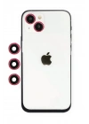 Mey İthalat®  iPhone 14 Shine Kamera Lens - Kırmızı