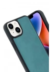 Mey İthalat®   iPhone 15 Kılıf Aras Deri Kapak - Açık Yeşil