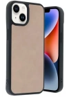 Mey İthalat®   iPhone 15 Kılıf Aras Deri Kapak - Pudra