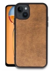 Mey İthalat®  iPhone 15 Kılıf Aras Deri Kapak - Taba