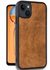 Mey İthalat®  iPhone 15 Kılıf Aras Deri Kapak - Taba