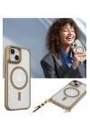Mey İthalat®  iPhone 15 Kılıf Enka Magsafe Silikon Kılıf - Desert