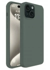 Mey İthalat®  iPhone 15 Kılıf First Silikon - Koyu Yeşil