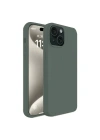 Mey İthalat®  iPhone 15 Kılıf First Silikon - Koyu Yeşil