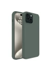 Mey İthalat®  iPhone 15 Kılıf First Silikon - Koyu Yeşil