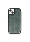 Mey İthalat®   iPhone 15 Kılıf Flip Cover - Koyu Yeşil