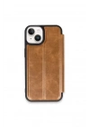 Mey İthalat®   iPhone 15 Kılıf Flip Cover - Taba