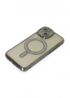 Mey İthalat®   iPhone 15 Kılıf Joke Simli Magneticsafe Kılıf - Gri