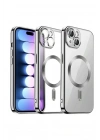 Mey İthalat®  iPhone 15 Kılıf Kross Magneticsafe Kapak - Gümüş