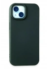 Mey İthalat®  iPhone 15 Kılıf Nano içi Kadife Silikon - Koyu Yeşil