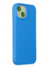 Mey İthalat®  iPhone 15 Kılıf Nano içi Kadife Silikon - Mavi