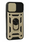 Mey İthalat®  iPhone 15 Kılıf Pars Lens Yüzüklü Silikon - Gold