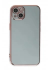 Mey İthalat®  iPhone 15 Kılıf Volet Silikon - Açık Yeşil