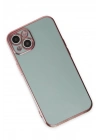 Mey İthalat®  iPhone 15 Kılıf Volet Silikon - Açık Yeşil