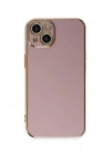 Mey İthalat®  iPhone 15 Kılıf Volet Silikon - Mor