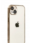 Mey İthalat®   iPhone 15  Lensli Silikon - Çöl Titanyum