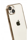 Mey İthalat®   iPhone 15  Lensli Silikon - Çöl Titanyum
