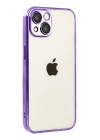 Mey İthalat®   iPhone 15  Lensli Silikon - Mor