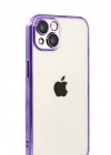 Mey İthalat®   iPhone 15  Lensli Silikon - Mor