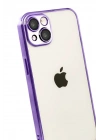 Mey İthalat®   iPhone 15  Lensli Silikon - Mor